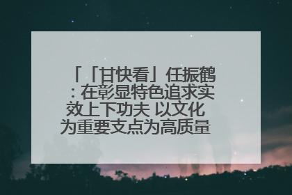 「甘快看」任振鹤：在彰显特色追求实效上下功夫 以文化为重要支点为高质量发展增添动能