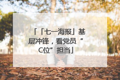 「七一海报」基层冲锋，看党员“C位”担当