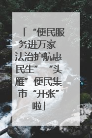 “便民服务进万家 法治护航惠民生”“头雁”便民集市“开张”啦