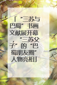 “三苏与巴蜀”书画文献展开幕，“三苏父子”的“巴蜀朋友圈”人物亮相