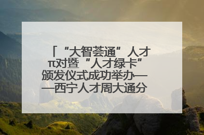 “大智荟通”人才π对暨“人才绿卡”颁发仪式成功举办——西宁人才周大通分会场亮点纷呈
