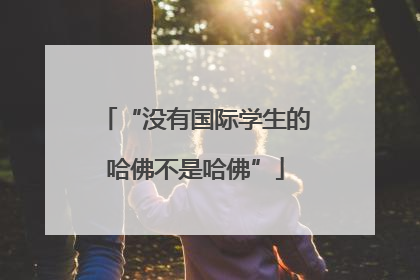 “没有国际学生的哈佛不是哈佛”