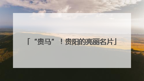 “贵马”！贵阳的亮丽名片