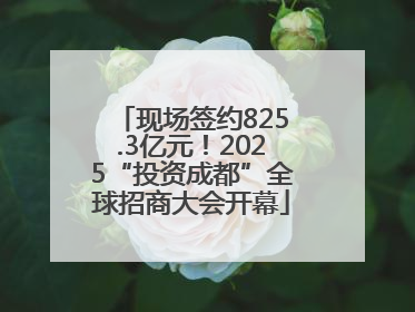 现场签约825.3亿元！2025“投资成都”全球招商大会开幕