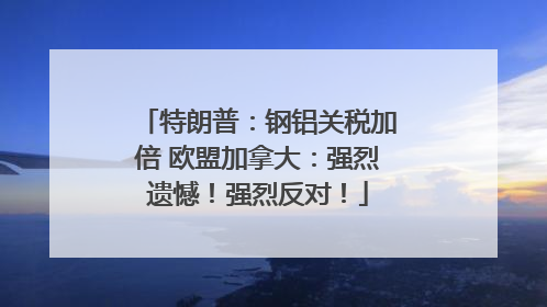 特朗普：钢铝关税加倍 欧盟加拿大：强烈遗憾！强烈反对！