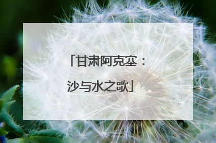 甘肃阿克塞：沙与水之歌