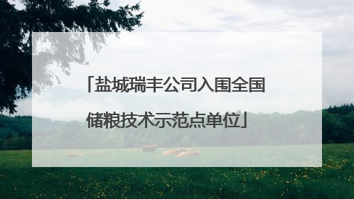 盐城瑞丰公司入围全国储粮技术示范点单位