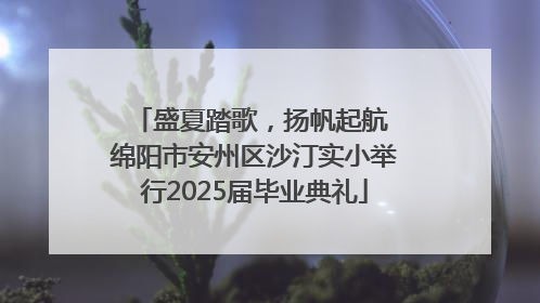 盛夏踏歌，扬帆起航 绵阳市安州区沙汀实小举行2025届毕业典礼