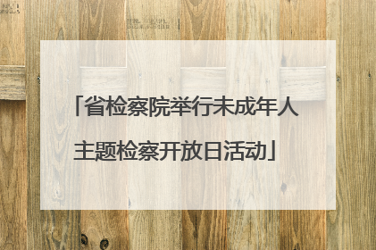 省检察院举行未成年人主题检察开放日活动