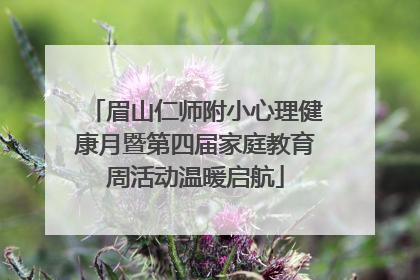 眉山仁师附小心理健康月暨第四届家庭教育周活动温暖启航