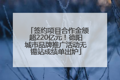 签约项目合作金额超220亿元！德阳城市品牌推广活动无锡站成绩单出炉