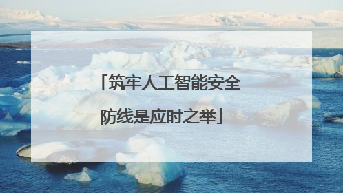 筑牢人工智能安全防线是应时之举