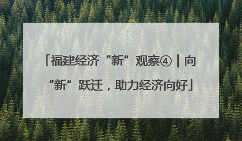 福建经济“新”观察④｜向“新”跃迁，助力经济向好