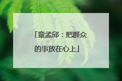 章孟邱：把群众的事放在心上