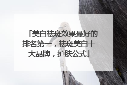美白祛斑效果最好的排名第一，祛斑美白十大品牌，护肤公式