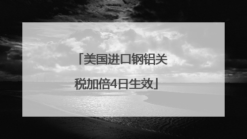 美国进口钢铝关税加倍4日生效
