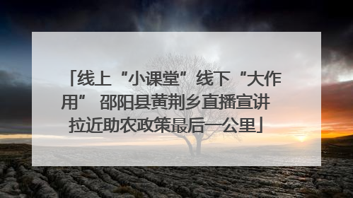 线上“小课堂”线下“大作用” 邵阳县黄荆乡直播宣讲拉近助农政策最后一公里