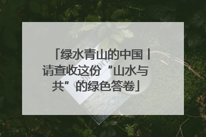 绿水青山的中国丨请查收这份“山水与共”的绿色答卷