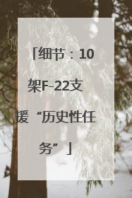 细节：10架F-22支援“历史性任务”