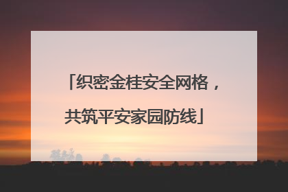 织密金桂安全网格，共筑平安家园防线
