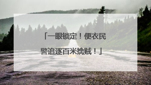 一眼锁定！便衣民警追逐百米擒贼！