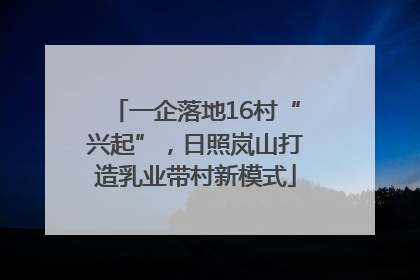 一企落地16村“兴起”，日照岚山打造乳业带村新模式