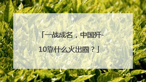 一战成名，中国歼-10靠什么火出圈？