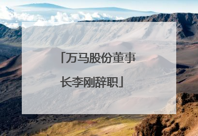 万马股份董事长李刚辞职