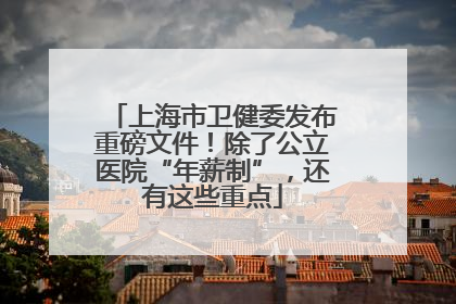 上海市卫健委发布重磅文件！除了公立医院“年薪制”，还有这些重点