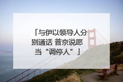 与伊以领导人分别通话 普京说愿当“调停人”