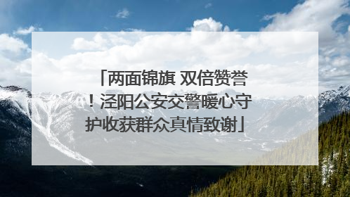 两面锦旗 双倍赞誉！泾阳公安交警暖心守护收获群众真情致谢