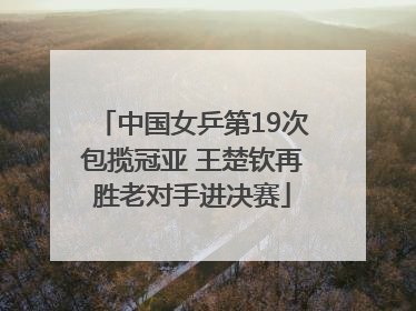 中国女乒第19次包揽冠亚 王楚钦再胜老对手进决赛