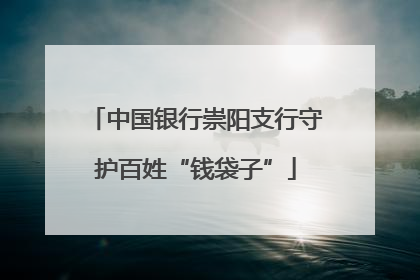 中国银行崇阳支行守护百姓“钱袋子”