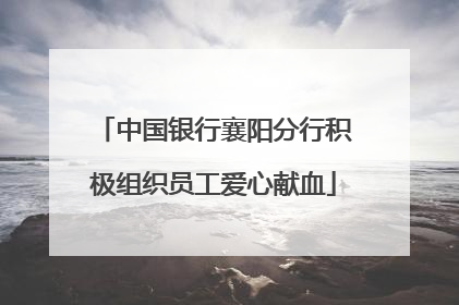 中国银行襄阳分行积极组织员工爱心献血