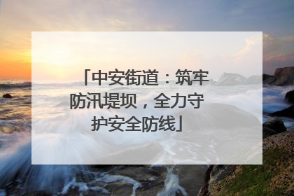 中安街道：筑牢防汛堤坝，全力守护安全防线