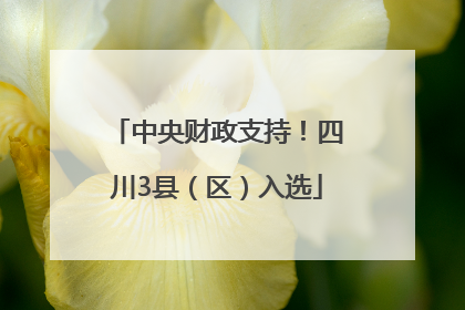 中央财政支持！四川3县（区）入选