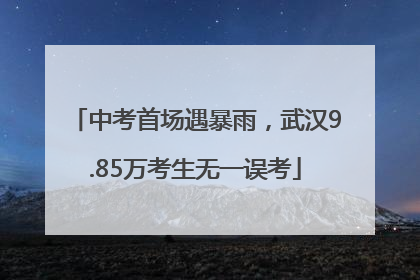 中考首场遇暴雨，武汉9.85万考生无一误考