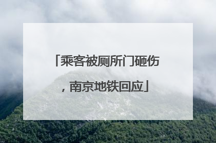 乘客被厕所门砸伤，南京地铁回应