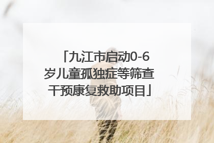 九江市启动0-6岁儿童孤独症等筛查干预康复救助项目