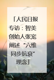人民日报专访：智美创始人张宠阐述“六维同步抗衰”理念