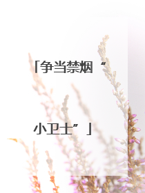争当禁烟“小卫士”