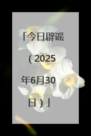 今日辟谣（2025年6月30日）
