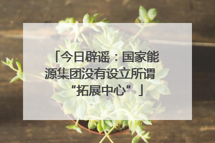 今日辟谣：国家能源集团没有设立所谓“拓展中心”