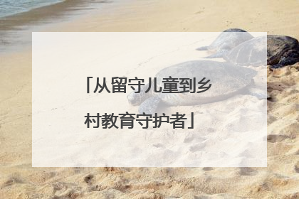 从留守儿童到乡村教育守护者