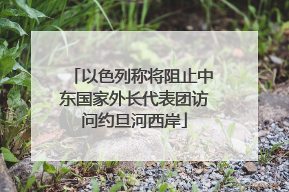 以色列称将阻止中东国家外长代表团访问约旦河西岸