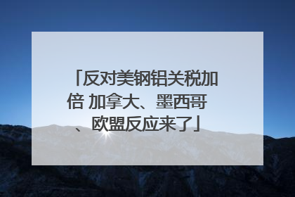 反对美钢铝关税加倍 加拿大、墨西哥、欧盟反应来了