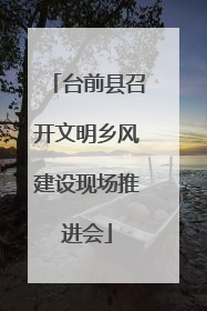 台前县召开文明乡风建设现场推进会