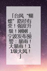 台风“蝴蝶”路径有变！强度升级！刚刚，宁波发布预警：暴雨！大暴雨！11级大风！