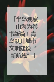 半岛观察｜山海为卷书新篇！青岛跃升城市文明建设“新航线”