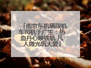 南京东机辆段机车司机于广生：热血丹心映铁轨 凡人微光筑大爱